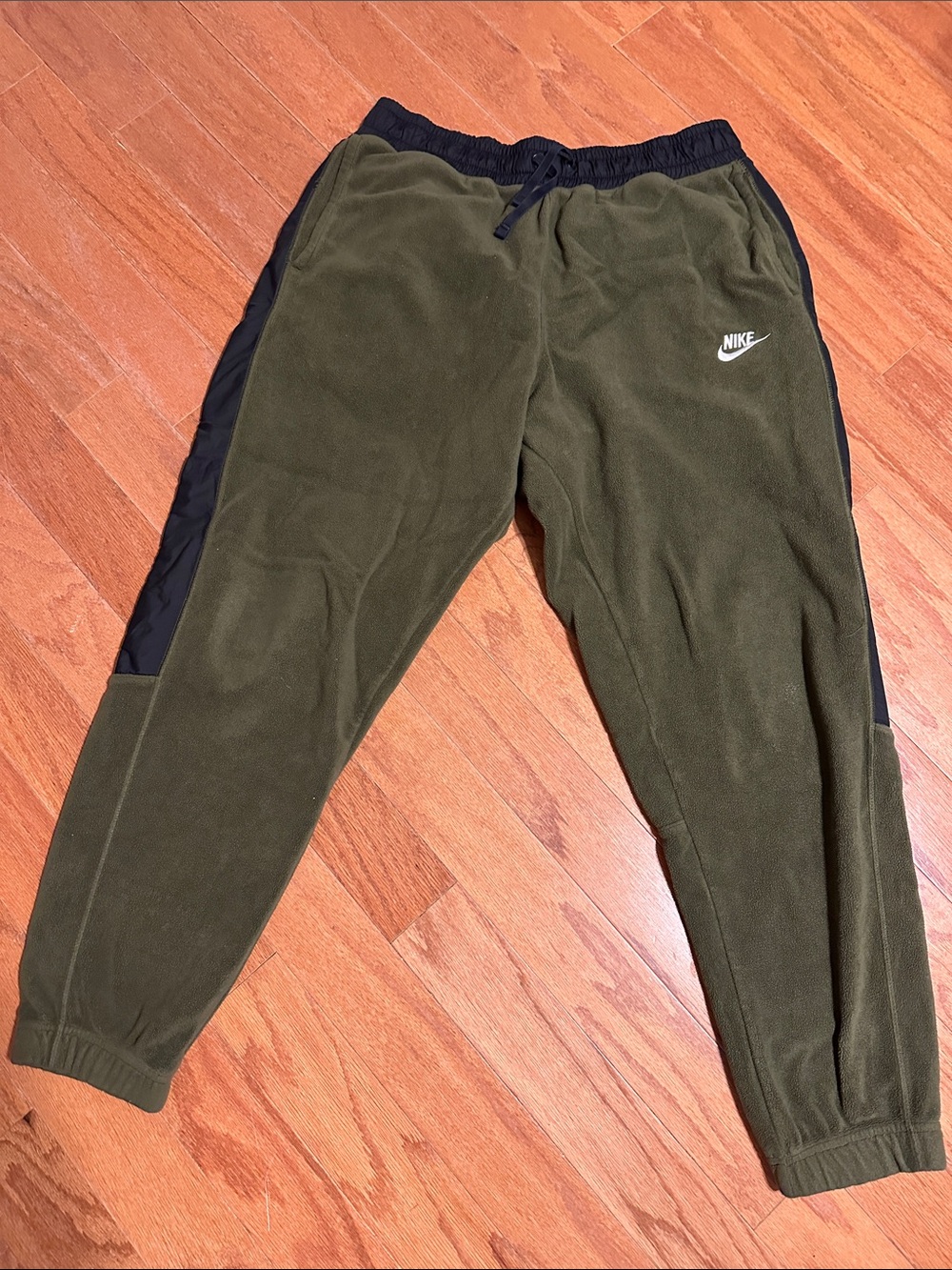 Nike Olive & Black MensFleece Joggers with Swoosh